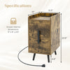 Rustic brown nightstand with 2 drawers, 2 USB ports, and a spacious tabletop for versatile bedside or side table use.