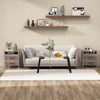 Nightstand with 2 drawers and open shelf in grey, perfect for rustic or modern decor in living room or bedroom.