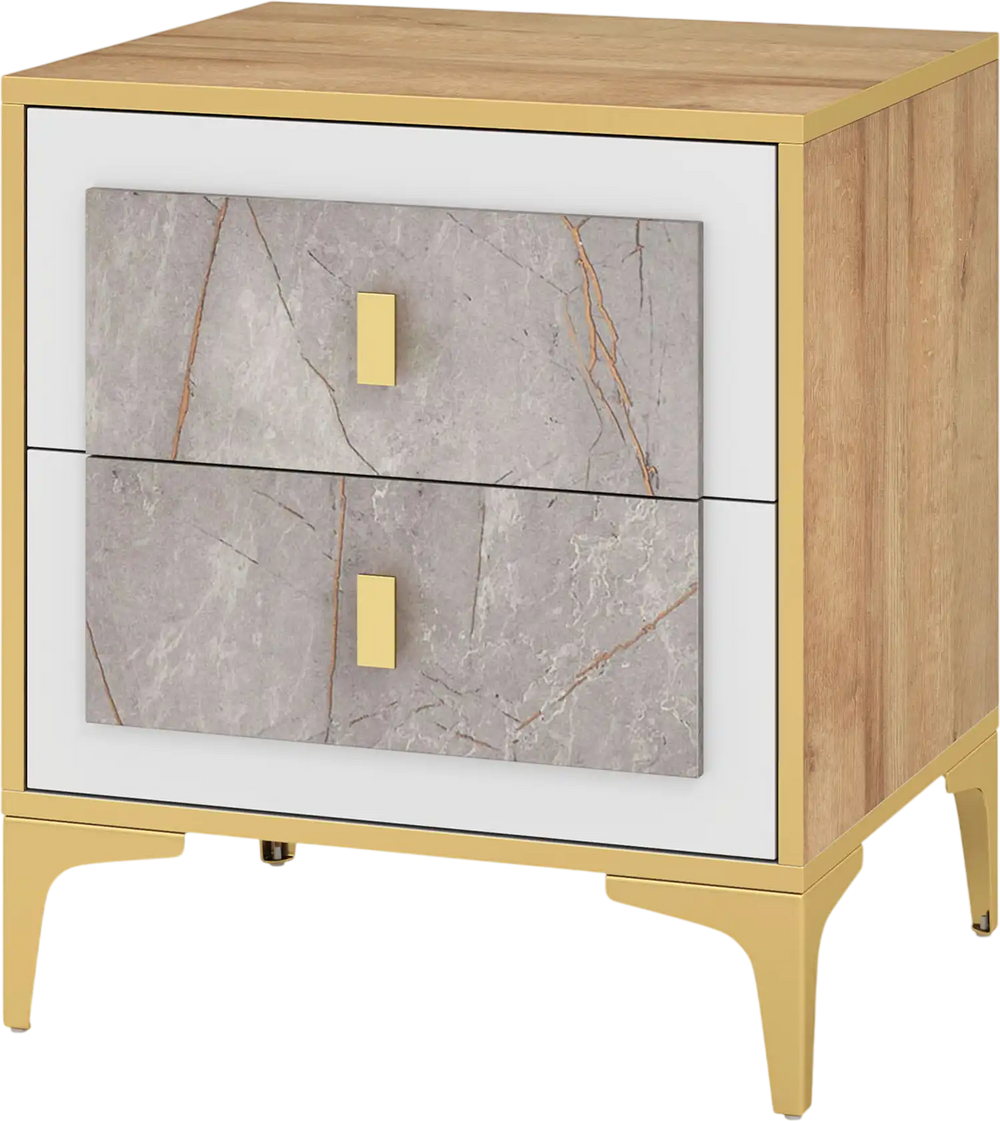 Nightstand with 2 Pull-out Drawers for Living Room Bedroom