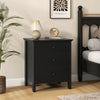 3-Drawer Wooden Nightstand Modern Bedside Table-Black - Gallery View 1 of 11