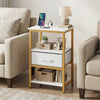 Nightstand with Charging Station and Adjustable Fabric Drawer for Bedroom and Living Room-1 Piece - Gallery View 1 of 9