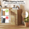 Nightstand with 3 storage drawers and built-in charging station, featuring anti-toppling devices for added stability.