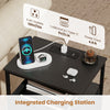 Nightstand with integrated charging station featuring 2 AC outlets and USB ports, ideal for bedside convenience.