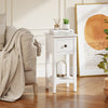 3-Tier Nightstand with Drawer and Open Storage Shelf-White - Gallery View 1 of 11