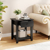Nightstand with Drawer 3-Tier Modern Bedside Table with Open Shelf and Storage-Black - Gallery View 1 of 9