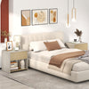 Modern 2-tier nightstand in oak with a drawer and open shelf, perfect for organizing essentials and displaying decor.