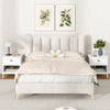 White 2-tier wood nightstand with drawer and open shelf, featuring modern design and anti-toppling device for bedroom.