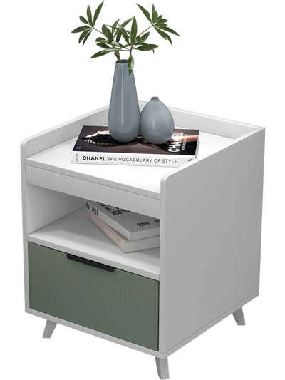 Costway LED Nightstand Side Table White 15438762 New