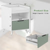 Modern nightstand with LED lights, sliding drawer, and open compartment; dimensions 16"x16"x5", perfect for bedroom use.