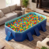 Non-inflatable portable swimming pool in navy, filled with colorful balls, ideal for indoor or outdoor fun.