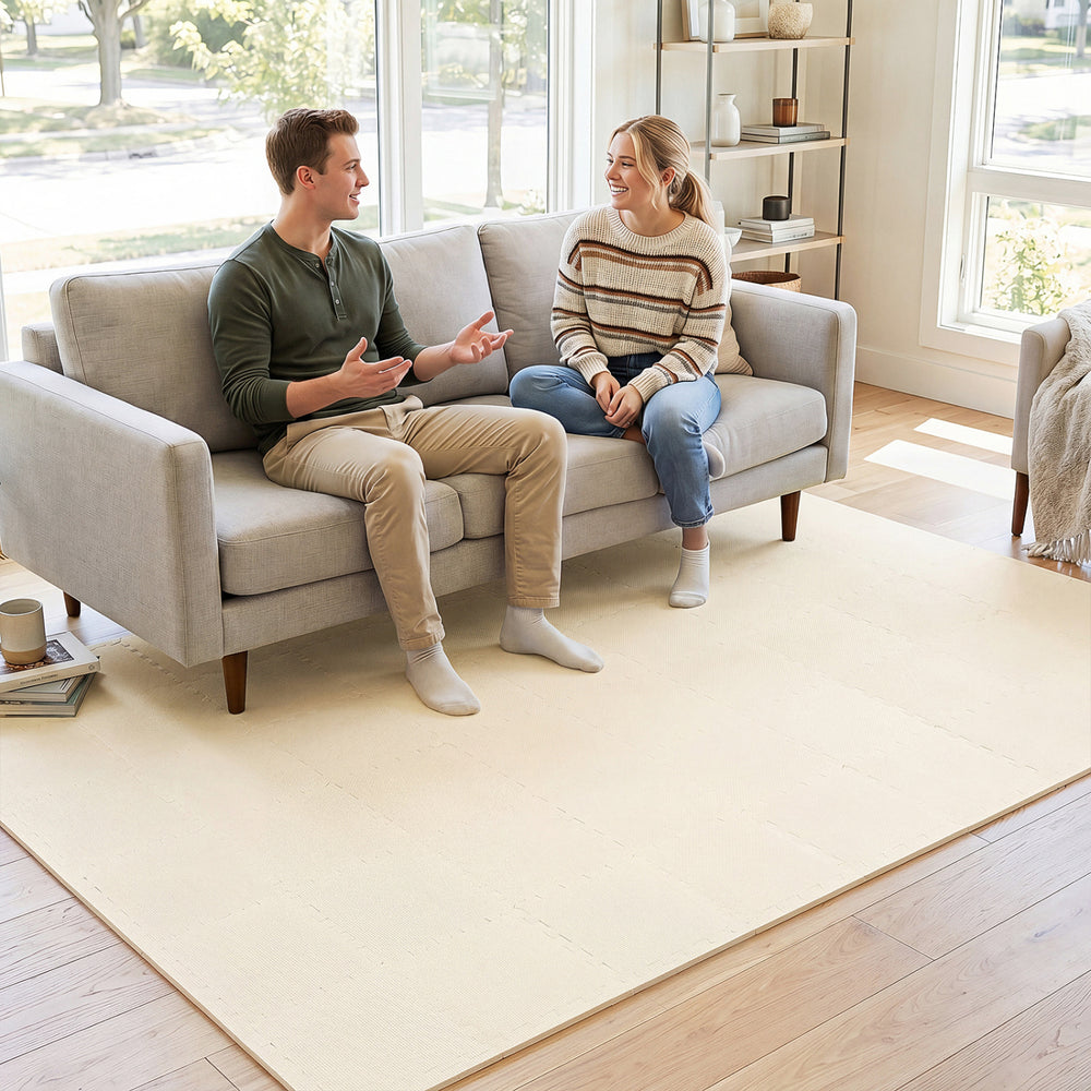 Non-Slip Protective Flooring for Living Room and Home Gym-Beige - Gallery View 1 of 8