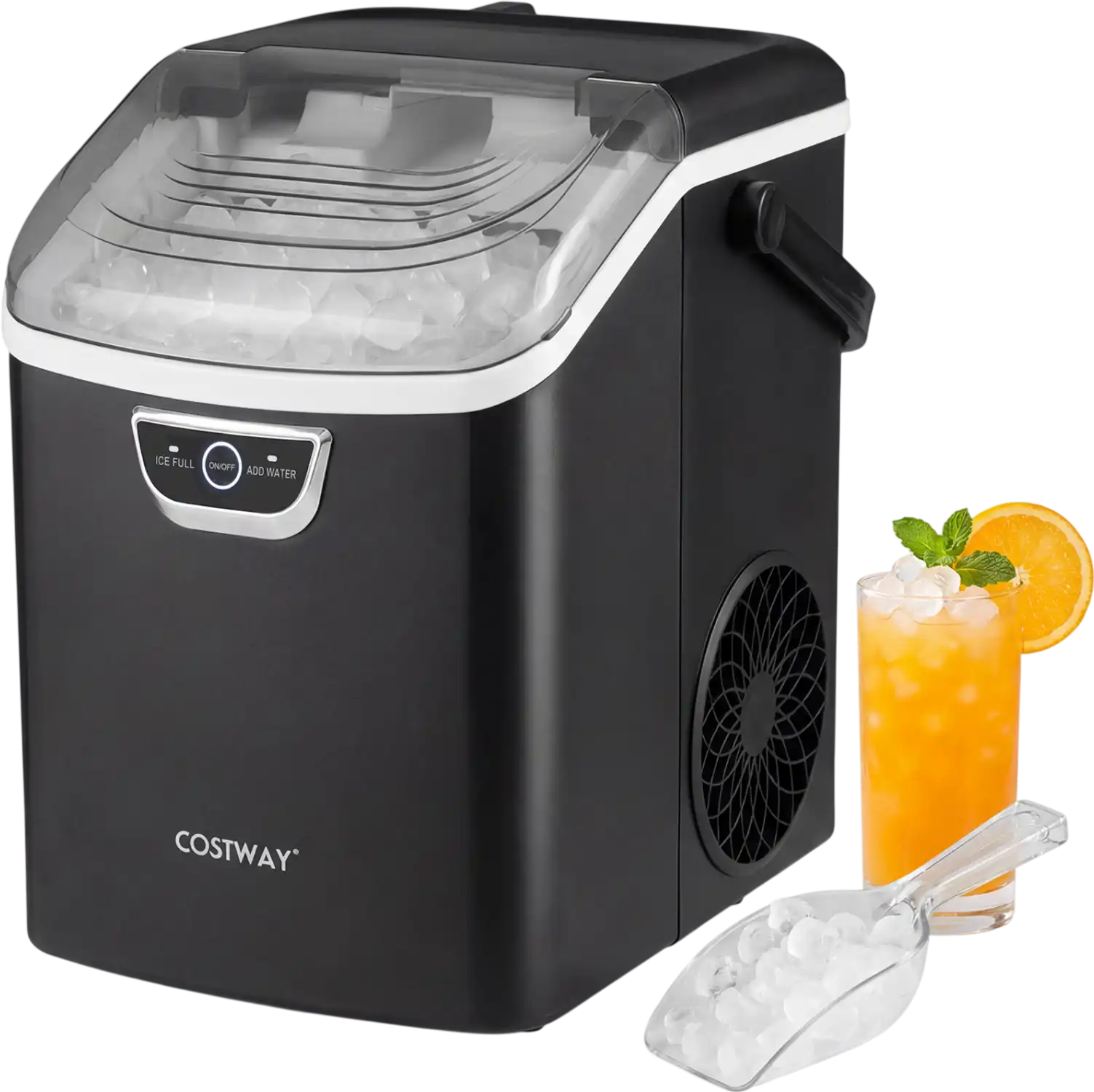 Costway Countertop Nugget Ice Maker Audible Ice Full Alarm 64263848 New