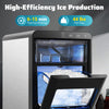 Nugget ice maker countertop in black, showcasing fast ice production and user-friendly touch panel for easy operation.