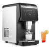 Nugget ice maker with self-dispensing feature produces 80 lbs of chewable ice daily, ideal for refreshing beverages.