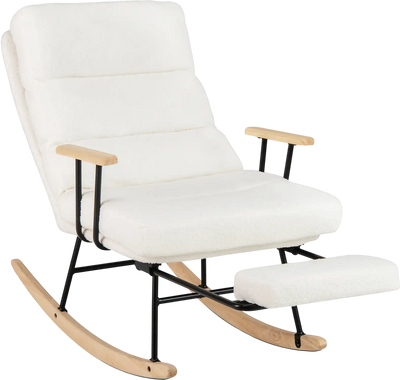 Costway Teddy Velvet Upholstered Nursery Rocking Recliner Chair 60294117 New