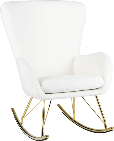 Costway Nursery Rocking Accent Chair Curved Backrest Armrests 63275191 New
