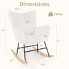 Nursery rocking chair in beige with ergonomic design, plush cushion, and sturdy metal frame, supports up to 330 lbs.