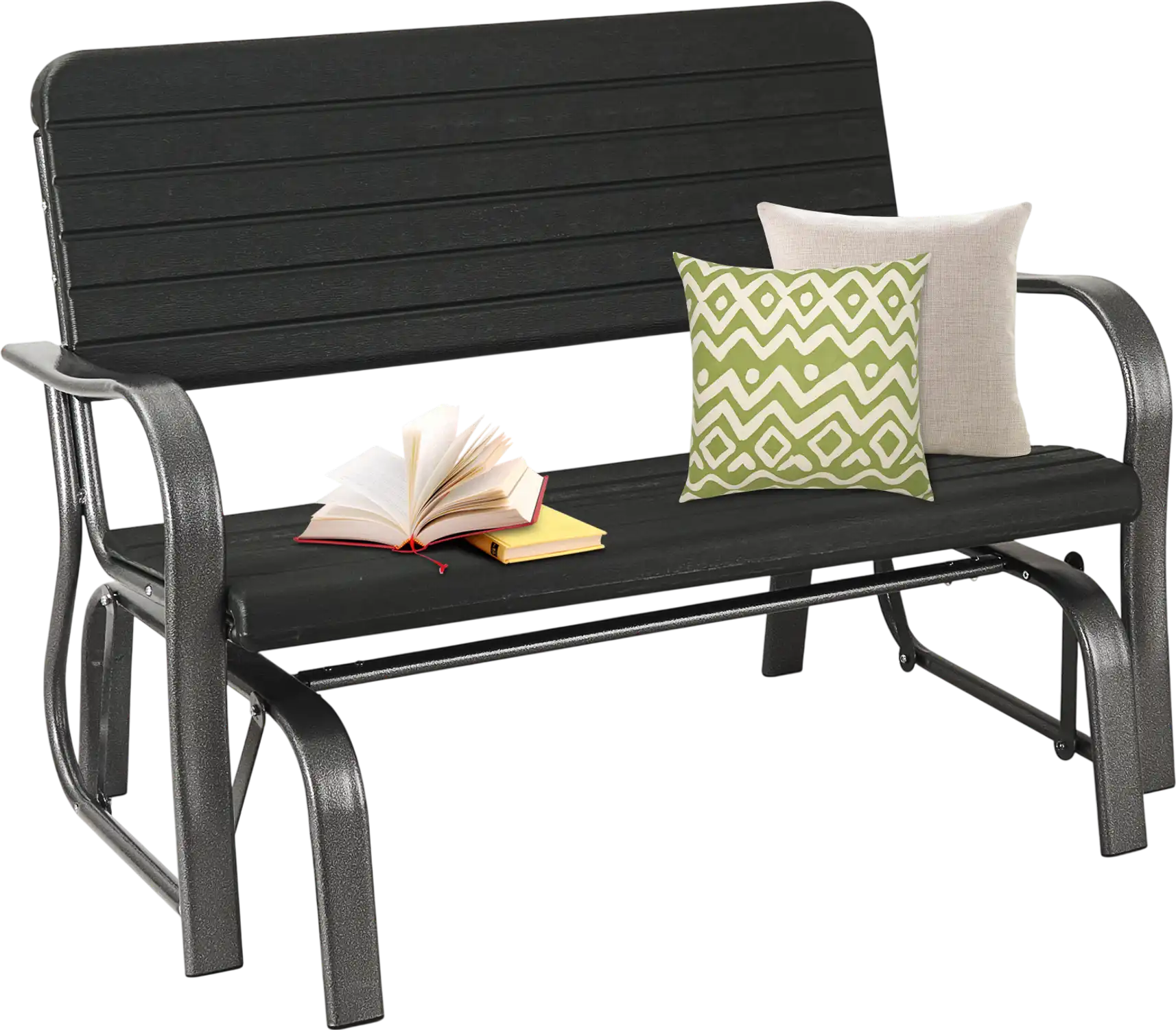 Costway 2-Seat Outdoor Porch Glider Bench HDPE Steel Frame 93852417 New