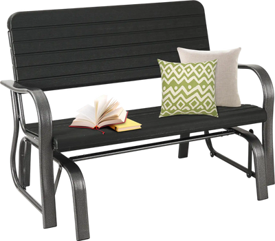 Costway 2-Seat Porch Glider Bench HDPE Steel Frame 93852417 New