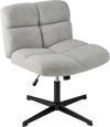 Gray office armless chair with imitation lamb fleece, adjustable height, and spacious backrest for comfort and support.