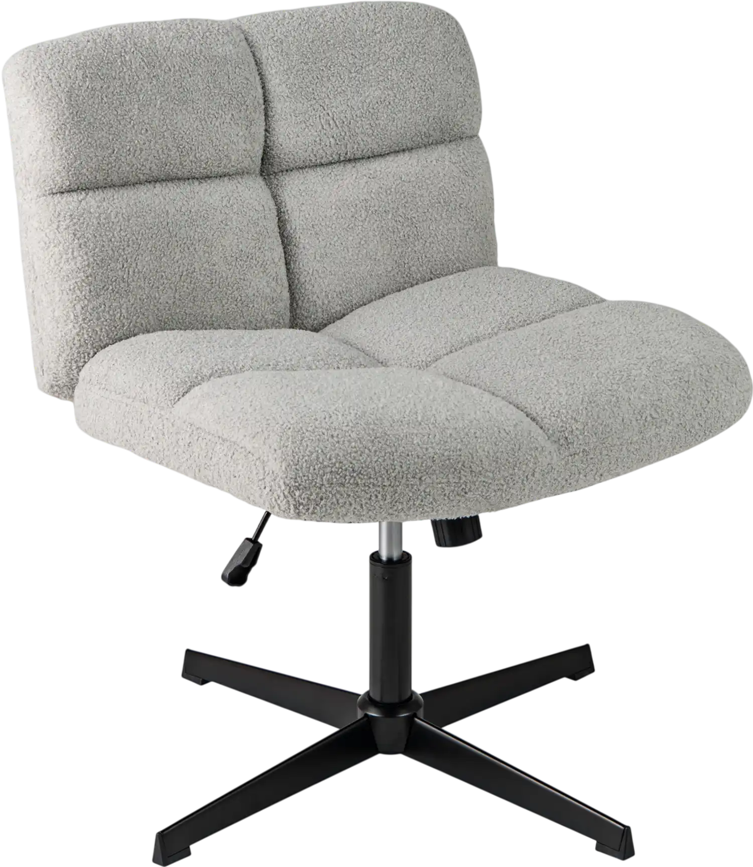 Costway Armless Cross-Legged Office Chair Adjustable Height Imitation Lamb Fleece 35478692 New