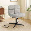 Gray office armless chair with imitation lamb fleece, adjustable height, and 360° rotation for versatile comfort.