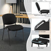 Black office chair with ergonomic backrest and padded seat, featuring a metal frame, ideal for conference rooms.