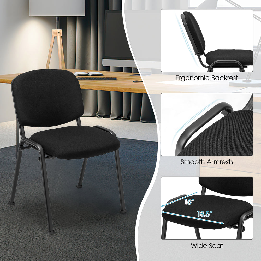 Black office chair with ergonomic backrest and padded seat, featuring a metal frame, ideal for conference rooms.