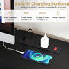 Office desk with built-in charging station, featuring 4 AC outlets, 2 USB ports, and a Type-C port for convenient.