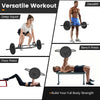 Olympic Hex Trap Bar with foldable handles, knurled grips, and spring collars for versatile strength training workouts.