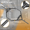 Close-up of the Olympic Hex Trap Bar showcasing rustproof metal pipe and firm welding, ideal for strength training.