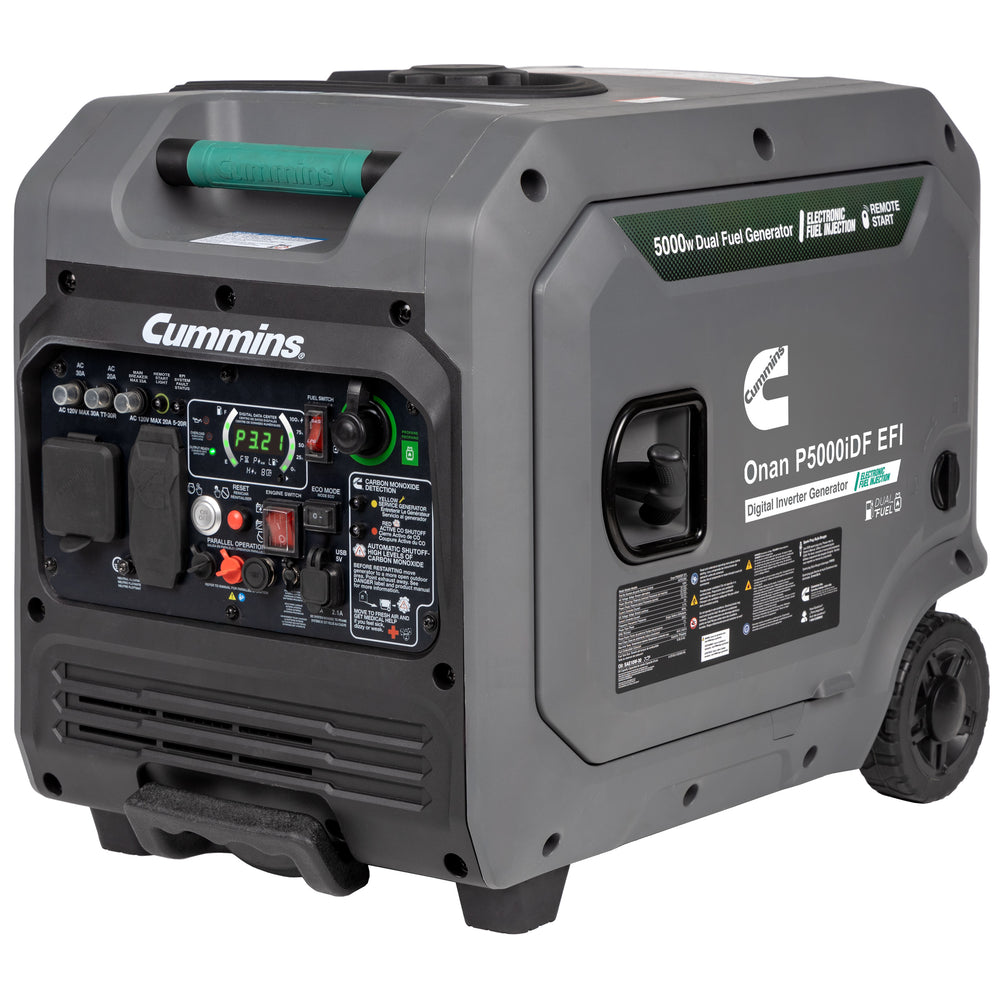 Cummins Onan P5000iDF EFI 3900W/5000W Generator Dual Fuel Gas Liquid Propane Inverter CO Alert Remote Start New