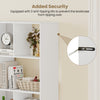 Detail of the Open Shelf Bookcase showing anti-tipping kit for added security and stability in white finish.