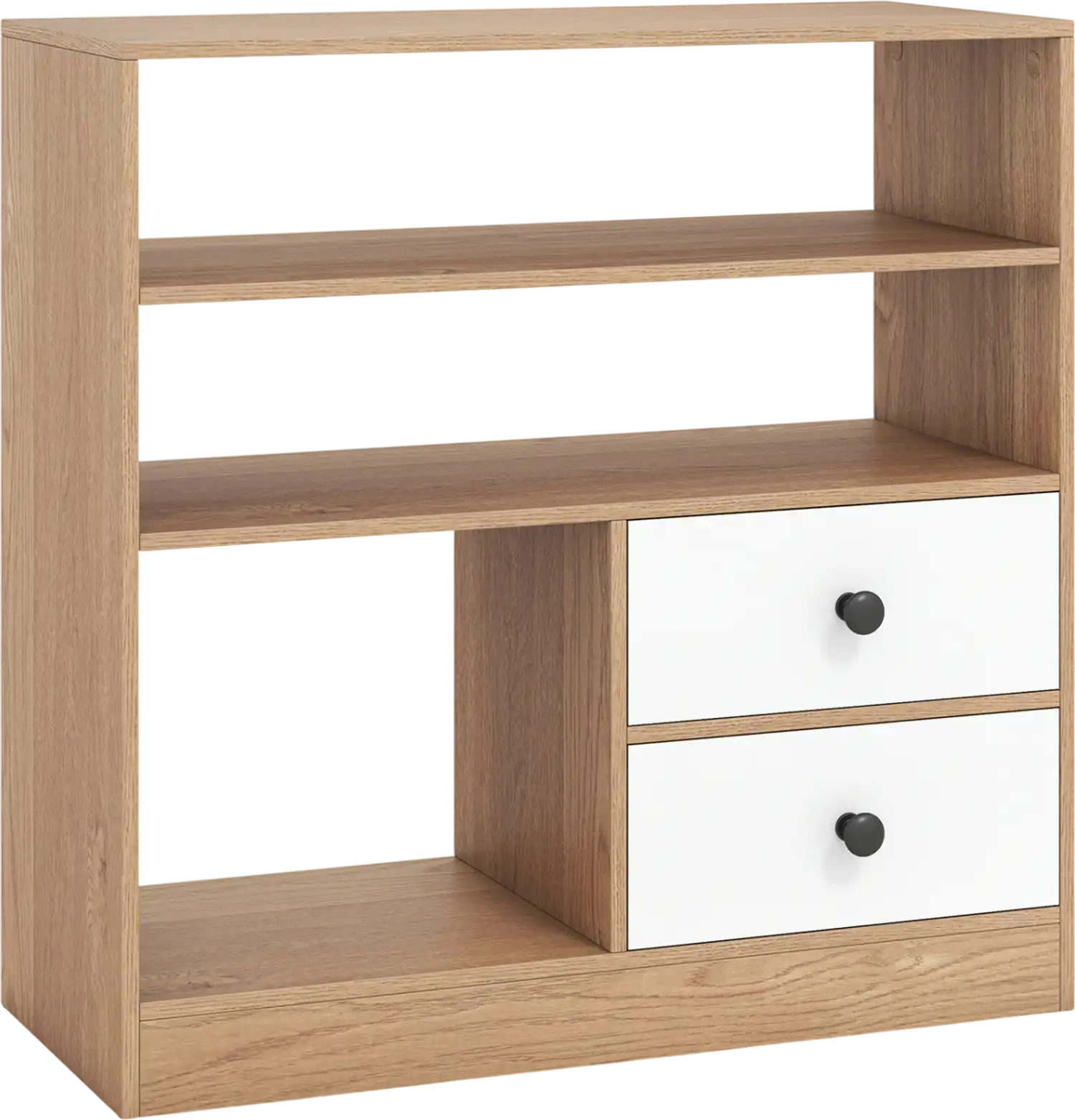 Costway Open Storage Cabinet Side Table 3 Compartments 2 Drawers 75285421 New