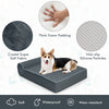 Orthopedic dog bed in grey with headrest, featuring graphene memory foam and a non-slip bottom for large dogs.