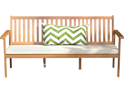 Costway Outdoor 3-Seat Acacia Wood Bench with Cushion White 72891543 New