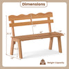 Outdoor acacia wood garden bench dimensions with ergonomic backrest, slatted seat, and 800 lbs weight capacity for.