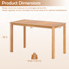 Outdoor acacia wood dining table with slatted tabletop, 48" x 24", accommodates 4-6 people, ideal for patio or garden.