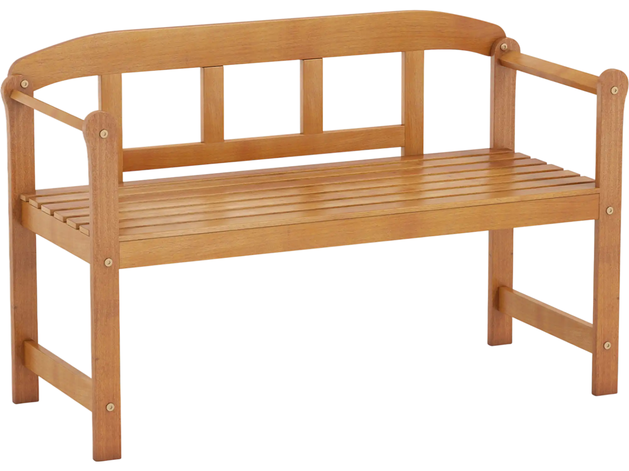 Costway 2-Seater Outdoor Acacia Wood Garden Bench with Backrest Armrests 71244411 New