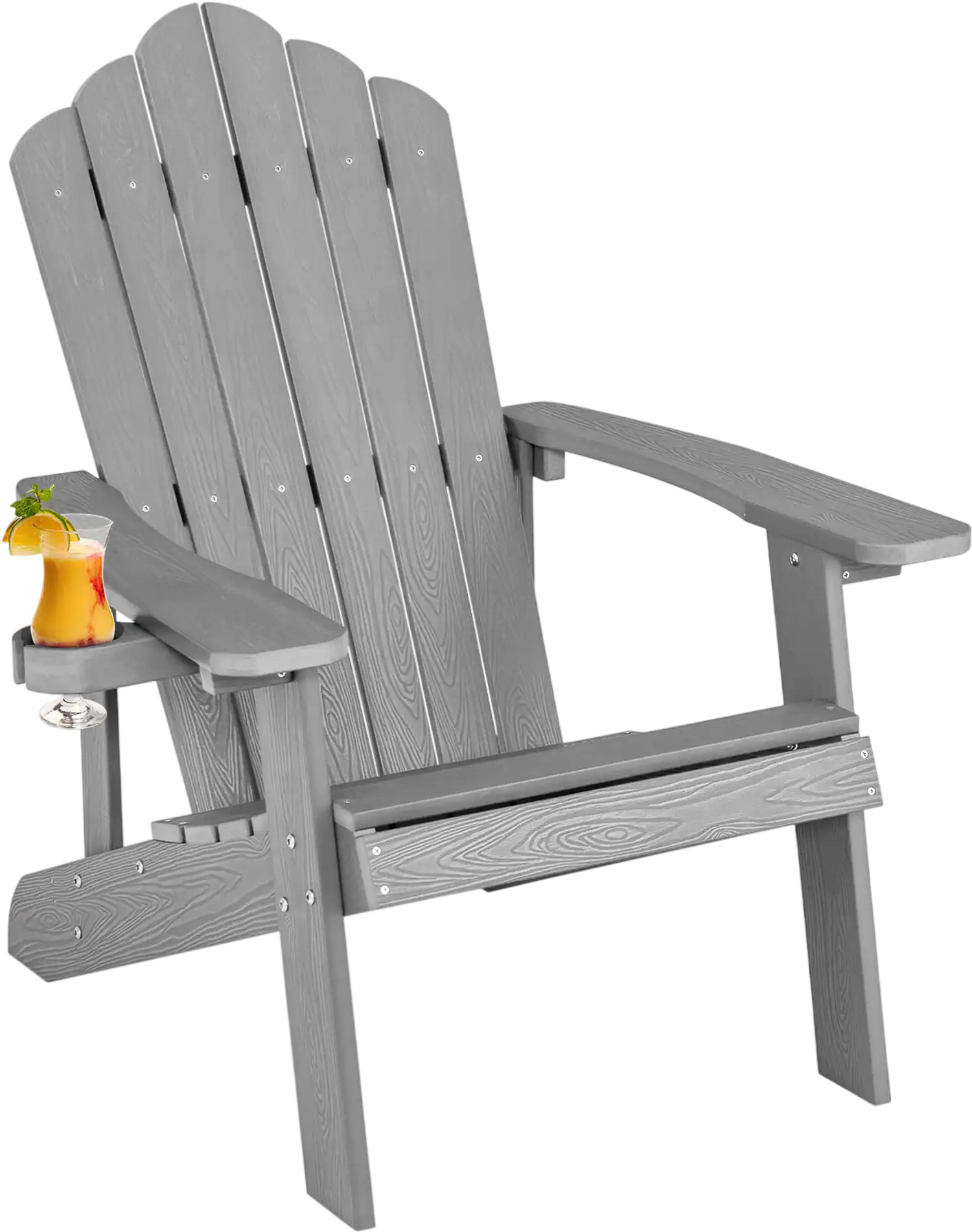 Costway Weather Resistant HIPS Outdoor Adirondack Chair Cup Holder 59213764 New