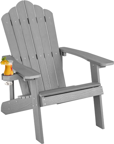 Costway Weather Resistant HIPS Outdoor Adirondack Chair Cup Holder 59213764 New