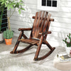 Outdoor Adirondack Rocking Chair for Adults Solid Wood Porch Rocker-Brown - Gallery View 1 of 9