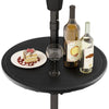 20-inch outdoor adjustable umbrella table with drinks and dessert, featuring a 1.5-inch umbrella hole for patio use.