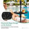20-inch outdoor adjustable umbrella table with honey-comb design, perfect for poolside or patio use.