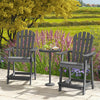 HDPE Patio Chair with Armrest and Footrest for Indoor Outdoor-Gray - Gallery View 1 of 11