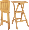 Set of 2 No Assembly Outdoor Bar Stools with Countered Seat