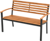 Outdoor Bench Acacia Wood Patio Loveseat with Backrest Armrests