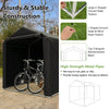 Storage shelter for bicycles with waterproof cover, featuring sturdy metal pipes and secure ground stakes for stability.