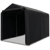Storage shelter tent with waterproof cover, 7 x 5.2FT size, features zipper door and sturdy metal frame for outdoor use.
