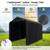 Weatherproof outdoor storage shed with 170g PE cover, zipper door, and sturdy metal tubes for bicycle protection.